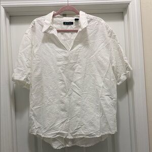 Cubavera White Short-Sleeve Embroidered Button-Down